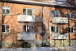 Balconies in apartment residential building