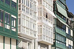 balconies in the Biscayan town of Lekeitio