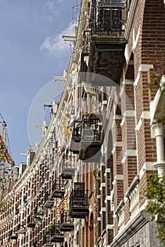 Balconies on buildings, Amsterdam, Holland