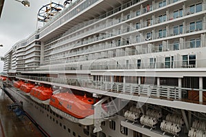 Balconies on cruise ship