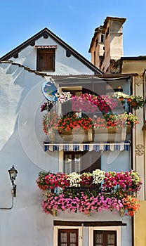 Balconies with flowers