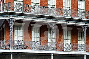 Balconies in the French Quarter, in New Orleans, Louisiana