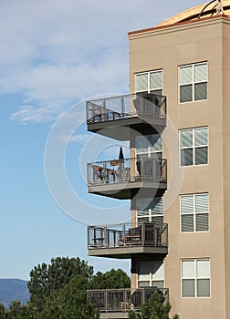 Balconies on modern architecture Apartment Complex