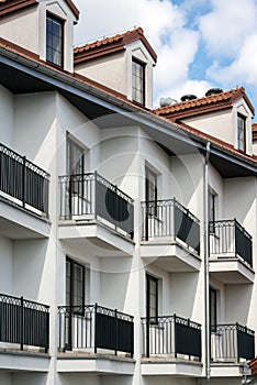 Balconies in multi family house exterior