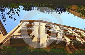 Balconies and skies of Barcelona