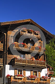 Balconies of a Swiss chalet