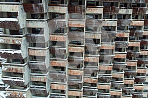 Balconies of unfinished hotel