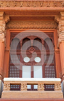 Balcony at Baron Empain Palace, Heliopolis district, Cairo, Egypt