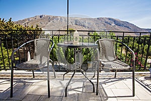 Balcony with beautiful view in Kalymnos Island