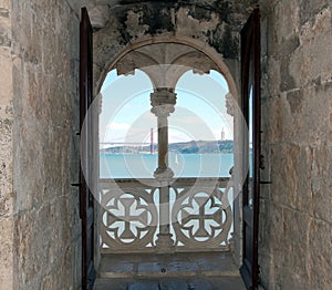 Balcony of Belem tower in Lisbon