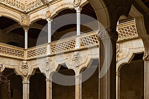 Balcony with columns in Casa de las Conchas library