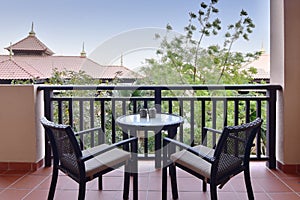 Balcony of an Elegant Apartment Overseeing the Garden