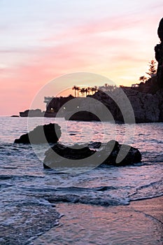 Balcony of Europe Nerja at sunset