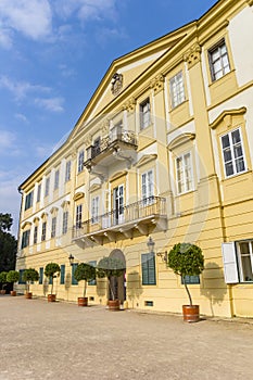 Balcony on the facade of the palace in Valtice