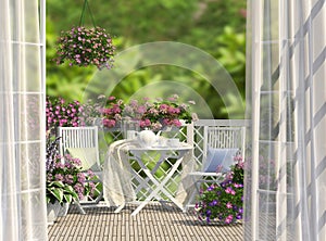 Balcony and flowers