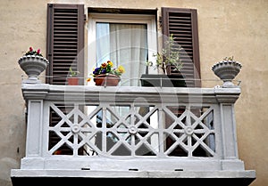 Balcony with flowers photo
