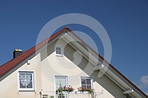 Balcony and gable on house