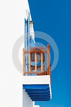 Balcony in Greek cycladic house