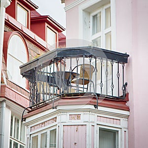 balcony of the house with table and chairs