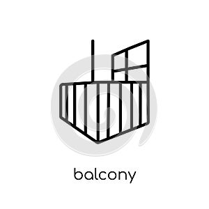 Balcony icon. Trendy modern flat linear vector Balcony icon on w