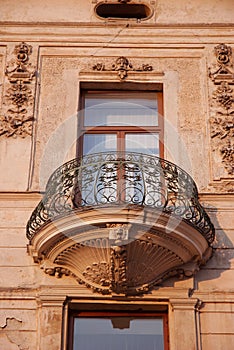 Balcony iron window wall wrought ornate