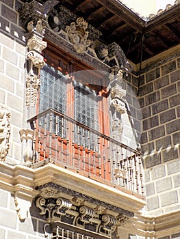 Balcony of La Madraza Palace- Nazari architecture-.Granada-Andalusia photo