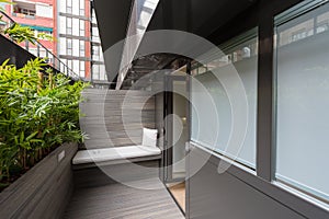 Balcony in a modern hotel apartment