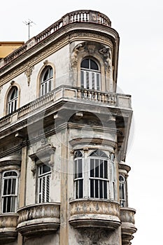 The balcony of old building