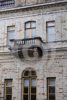 A balcony Old Town in Tallinn, Estonia