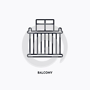 Balcony outline icon. Simple linear element illustration. Isolated line Balcony icon on white background. Thin stroke sign can be