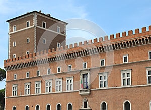 balcony in Piazza Venezia in Rome where the Duce Mussolini appea