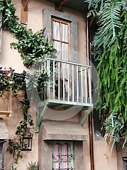 Balcony with  plants-Facade photo