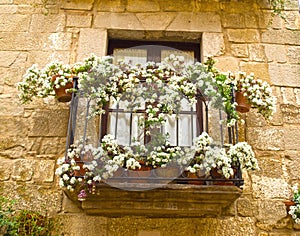 Balcony in Sos del rey calolico, Spain photo