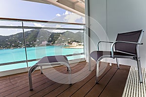 Balcony view on cruise ship