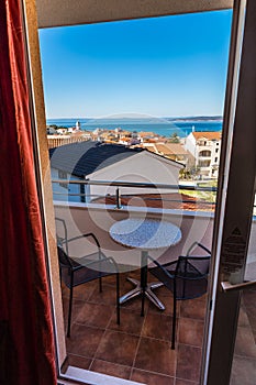 Balcony With View Of Roofs,Sea-Baska Voda,Croatia