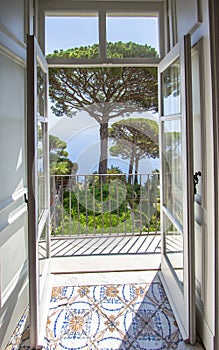 Balcony view from villa Rufolo in Ravello, Italy