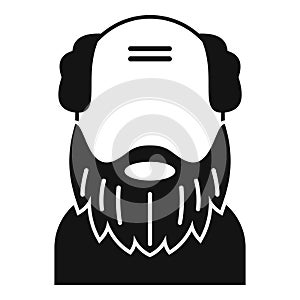 Bald beard man icon simple vector. Funny short