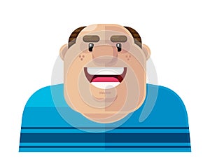 Bald Big Guy Flat Vector Illustration Icon Avatar