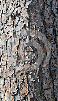 Bald Cypress tree trunk (Taxodium distichum) full frame image.