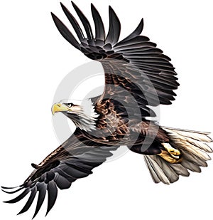 Bald eagle, Close-up colored-pencil sketch of a Bald eagle. AI-Generated.