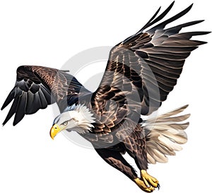 Bald eagle, Close-up colored-pencil sketch of a Bald eagle. AI-Generated.