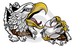 Bald Eagle Hawk Ripping Claw Baseball Ball Mascot