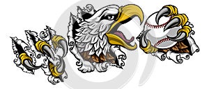 Bald Eagle Hawk Ripping Claw Baseball Ball Mascot