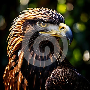 Bald Eagle Head Shot. American bald eagle front view and head shot