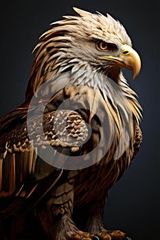 Bald Eagle Head Shot. American bald eagle front view and head shot