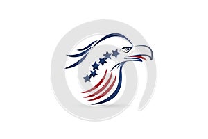 Bald Eagle USA American Flag logo identity brand business card