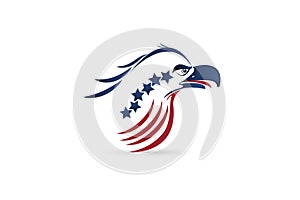 Bald Eagle USA American Flag logo identity brand business ID card Logotype