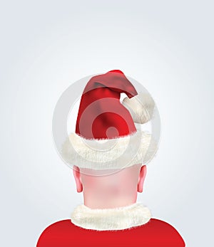 Bald Head With Christmas Suit and Hat