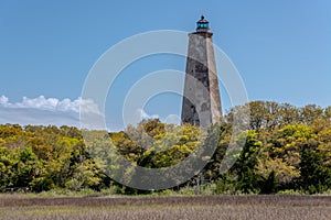 Bald Head Island Lighthouse in daylight