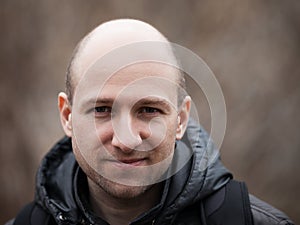 Bald man portrait